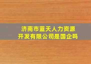 济南市蓝天人力资源开发有限公司是国企吗