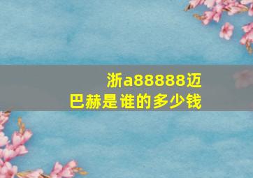 浙a88888迈巴赫是谁的多少钱