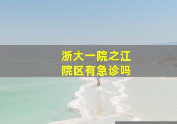 浙大一院之江院区有急诊吗