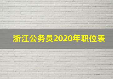 浙江公务员2020年职位表