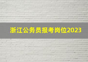 浙江公务员报考岗位2023