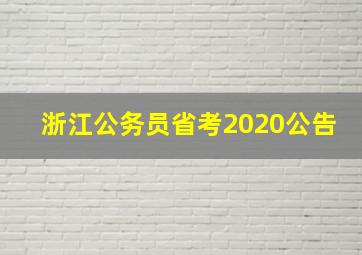 浙江公务员省考2020公告