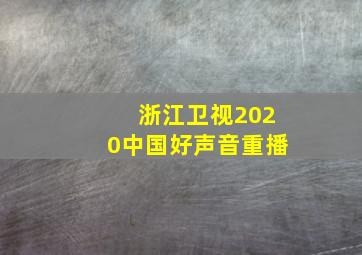 浙江卫视2020中国好声音重播