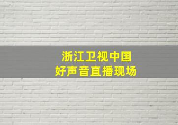 浙江卫视中国好声音直播现场