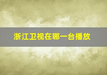 浙江卫视在哪一台播放