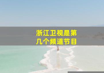 浙江卫视是第几个频道节目