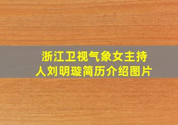 浙江卫视气象女主持人刘明璇简历介绍图片