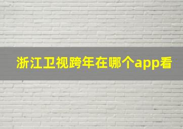 浙江卫视跨年在哪个app看