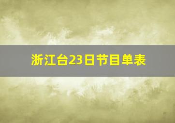 浙江台23日节目单表