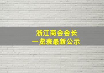 浙江商会会长一览表最新公示