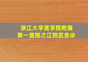 浙江大学医学院附属第一医院之江院区急诊