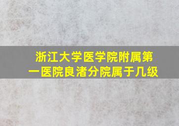 浙江大学医学院附属第一医院良渚分院属于几级