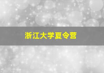 浙江大学夏令营