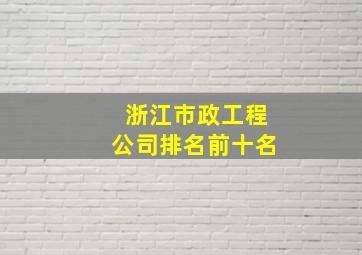 浙江市政工程公司排名前十名