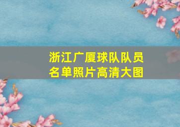 浙江广厦球队队员名单照片高清大图