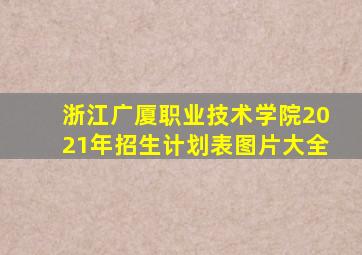 浙江广厦职业技术学院2021年招生计划表图片大全