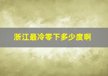 浙江最冷零下多少度啊