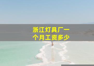 浙江灯具厂一个月工资多少