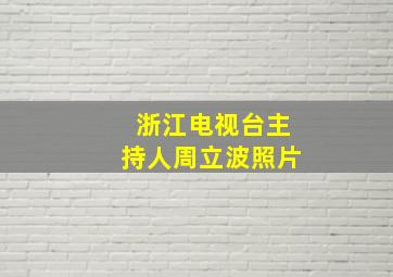 浙江电视台主持人周立波照片