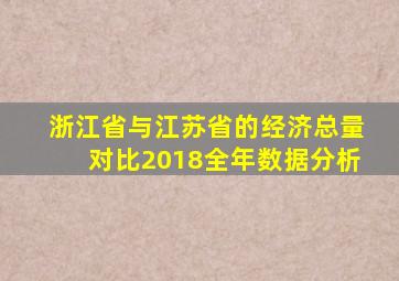 浙江省与江苏省的经济总量对比2018全年数据分析