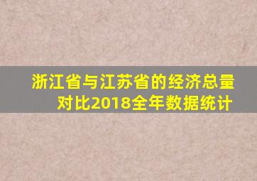 浙江省与江苏省的经济总量对比2018全年数据统计