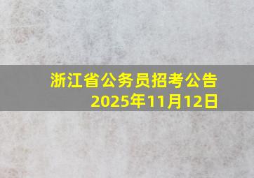 浙江省公务员招考公告2025年11月12日