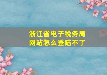 浙江省电子税务局网站怎么登陆不了