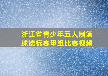 浙江省青少年五人制篮球锦标赛甲组比赛视频