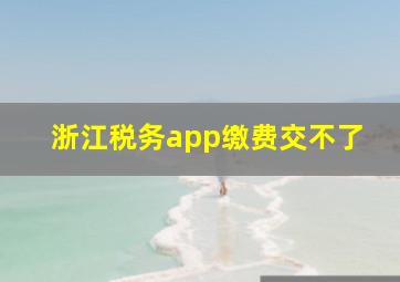 浙江税务app缴费交不了