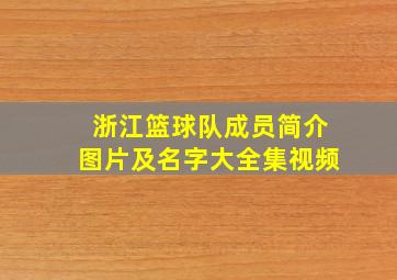 浙江篮球队成员简介图片及名字大全集视频