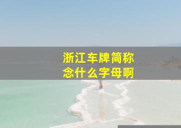 浙江车牌简称念什么字母啊