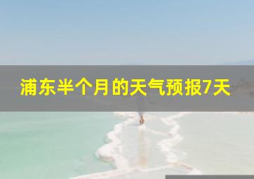 浦东半个月的天气预报7天