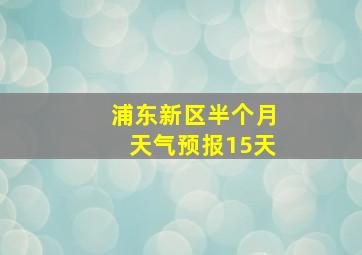 浦东新区半个月天气预报15天