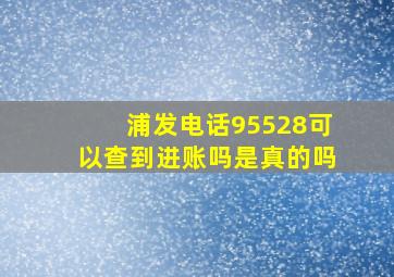 浦发电话95528可以查到进账吗是真的吗