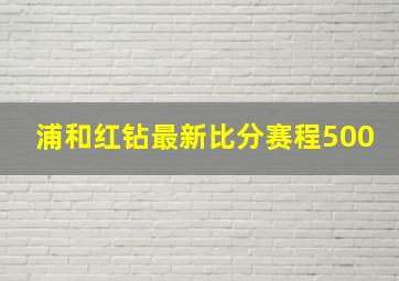 浦和红钻最新比分赛程500