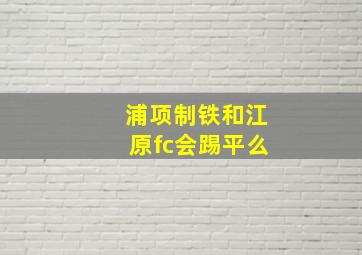 浦项制铁和江原fc会踢平么