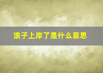 浪子上岸了是什么意思