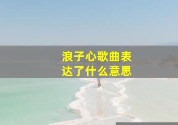 浪子心歌曲表达了什么意思