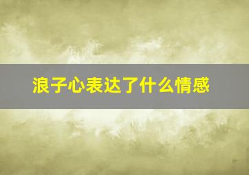 浪子心表达了什么情感