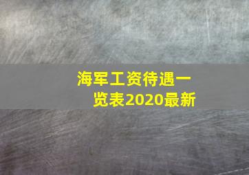 海军工资待遇一览表2020最新