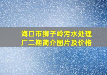 海口市狮子岭污水处理厂二期简介图片及价格