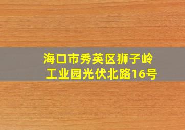 海口市秀英区狮子岭工业园光伏北路16号