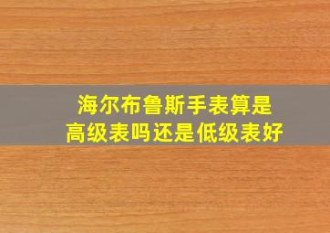 海尔布鲁斯手表算是高级表吗还是低级表好