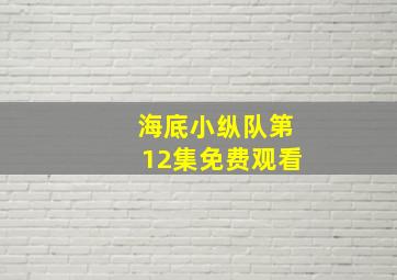 海底小纵队第12集免费观看