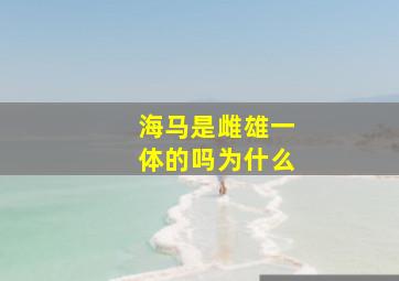 海马是雌雄一体的吗为什么