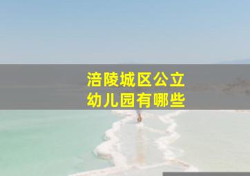 涪陵城区公立幼儿园有哪些