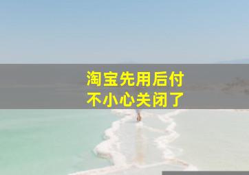 淘宝先用后付不小心关闭了