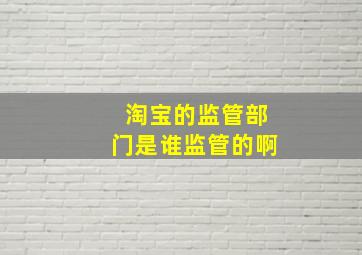 淘宝的监管部门是谁监管的啊