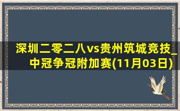 深圳二零二八vs贵州筑城竞技_中冠争冠附加赛(11月03日)全场集锦