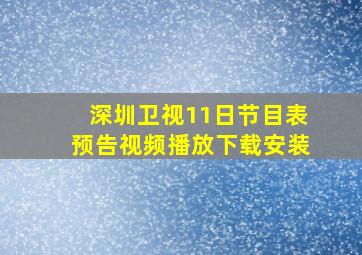 深圳卫视11日节目表预告视频播放下载安装